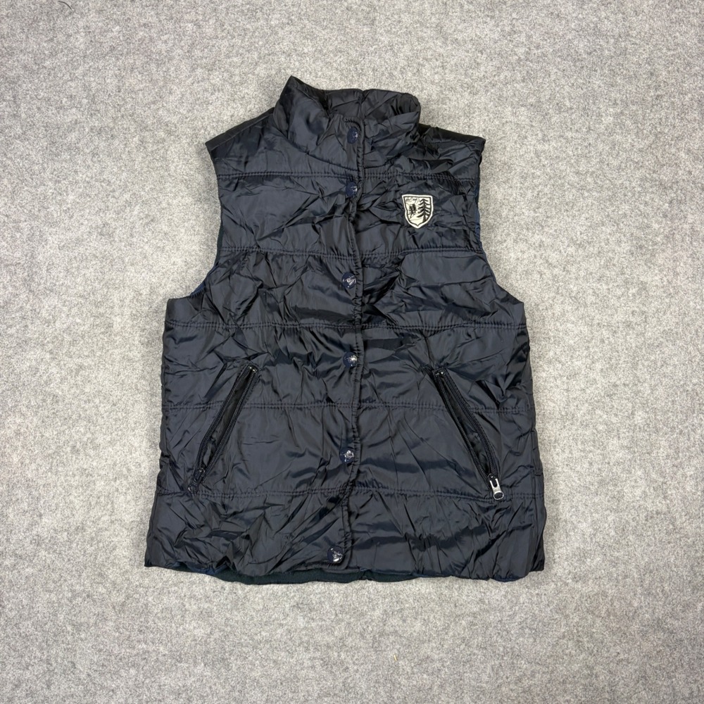 American Eagle Outfitters Navy Blue Puffer Vest Fleece Lined Small Pockets
